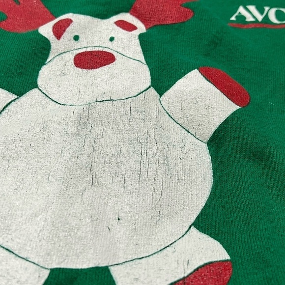Vintage 1980s Avon Deer Christmas Holiday 80s Pullover Crewneck Sweatshirt - Picture 4 of 5